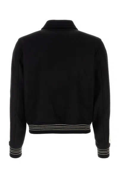 Amiri Men Black Wool Blend Bomber Jacket In Black