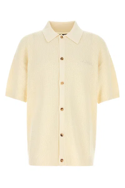 Amiri Men Cream Crochet Shirt In Yellow