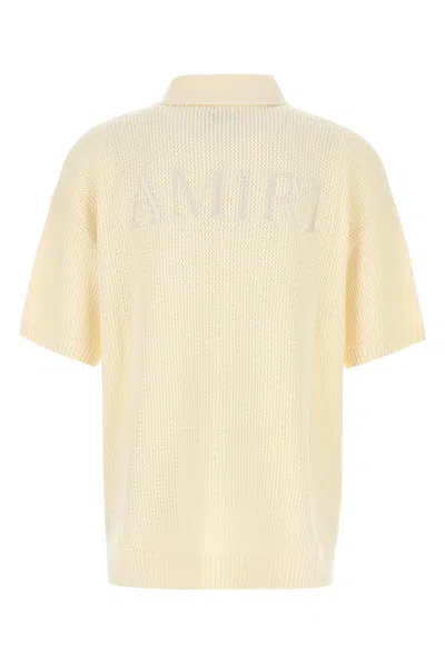 Amiri Men Cream Crochet Shirt In Yellow