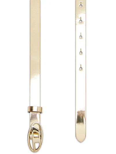Diesel Adjustable Loop Belt Crafted Polyester Leather In White