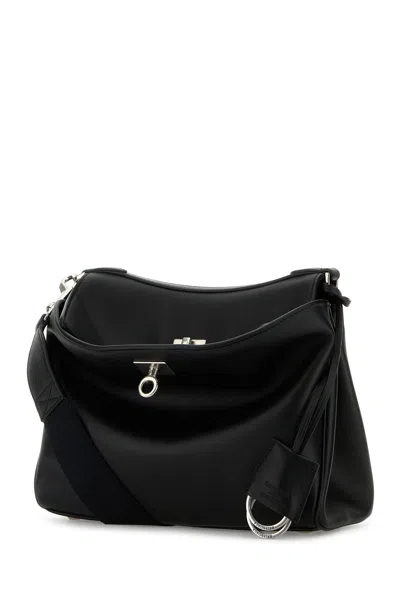 Balenciaga Men Black Leather Small Rodeo Messenger Crossbody Bag
