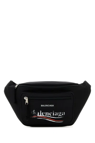 Balenciaga Men Black Nylon Explorer Belt Bag