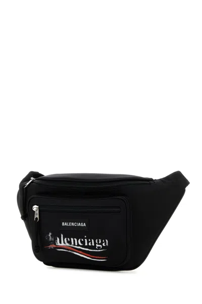 Balenciaga Men Black Nylon Explorer Belt Bag