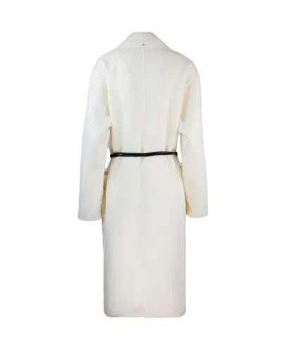 Sportmax White Abbot Coat In Neutral