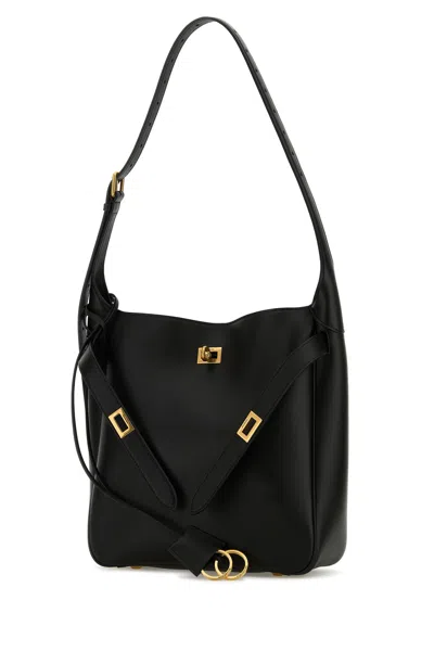 Balenciaga Small Bel Air Leather Hobo Bag In 1000 Black