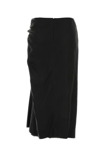 Balenciaga Women Black Satin Skirt In Black