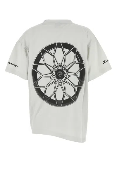 Balenciaga X Automobili Lamborghini-print Asymmetrical T-shirt In Black