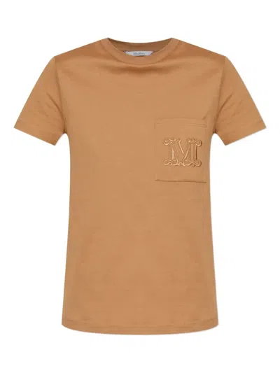 Max Mara Camel-coloured T-shirt In Cotton Women In Brown