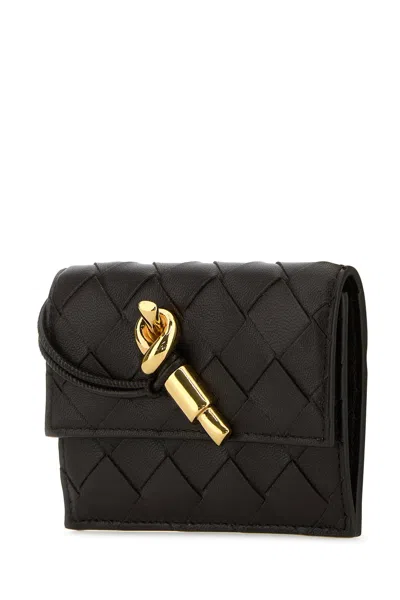 Bottega Veneta Women Dark Brown Nappa Leather Andiamo Card Holder