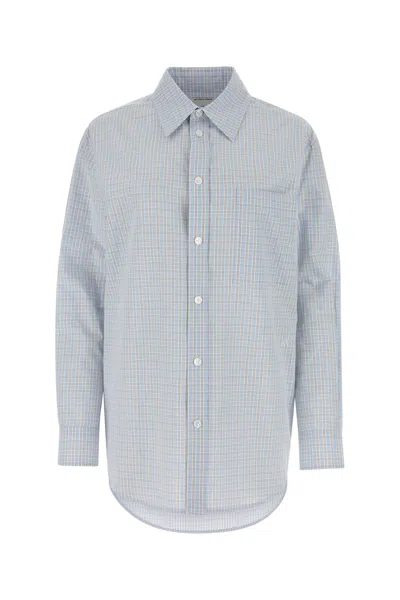 Bottega Veneta Women Embroidered Cotton Blend Shirt In Blue