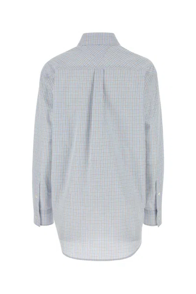 Bottega Veneta Women Embroidered Cotton Blend Shirt In Blue