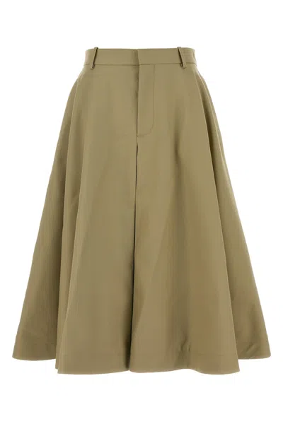 Bottega Veneta Women Khaki Cotton Skirt In Brown