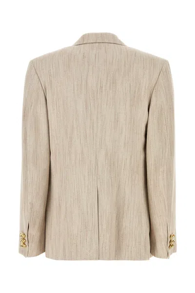 Bottega Veneta Women Melange Sand Viscose Blend Blazer In Neutral