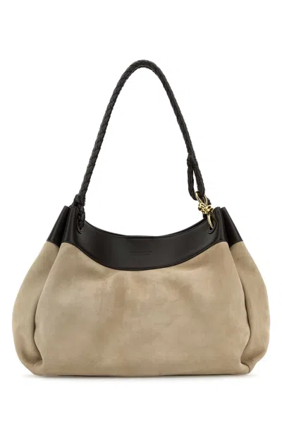 Bottega Veneta Women Two-tone Suede Ad Leather Maxi Parachute Shopping Bag
