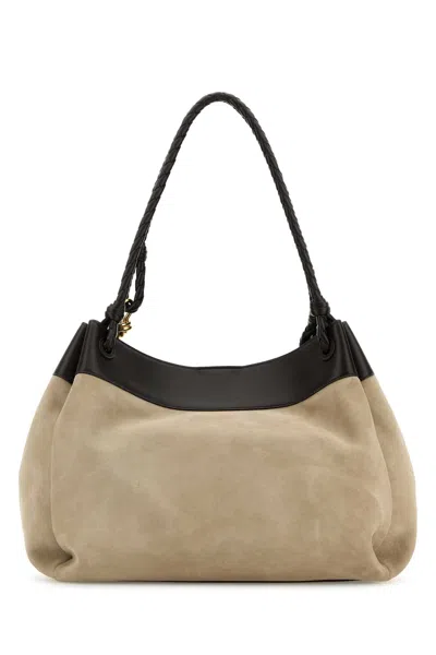 Bottega Veneta Women Two-tone Suede Ad Leather Maxi Parachute Shopping Bag