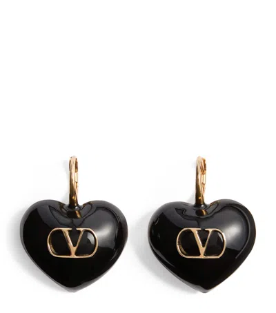 Valentino Enamel Coeur Royal Earrings