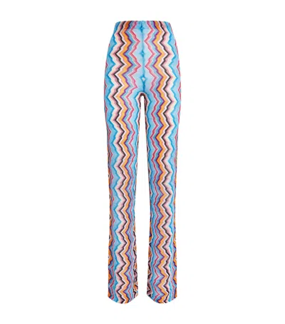 Missoni Zigzag-pattern Trousers In Blue