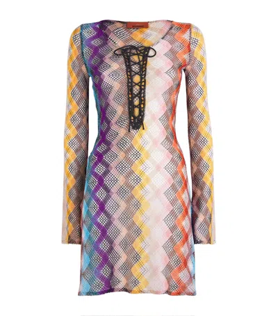 Missoni Zigzag Lace-detail Kaftan In Multi