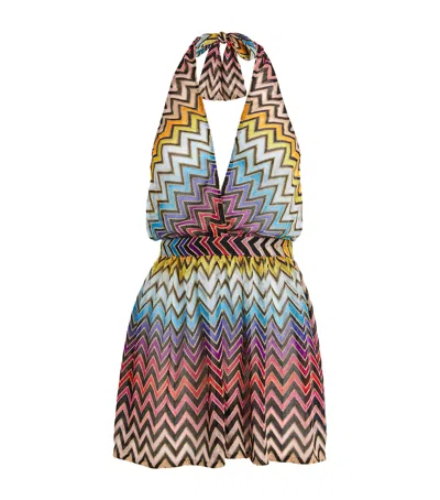 Missoni Zigzag Halterneck Playsuit In Multi