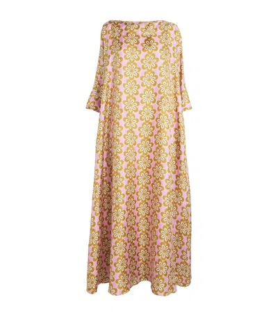 La Doublej Floral Print Kaftan Maxi Dress In Multi