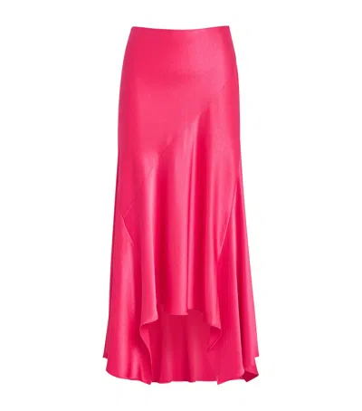 Alice And Olivia Asymmetric Rosa Midi Skirt In Pink