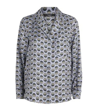 Weekend Max Mara Silk Printed Shirt In Gray