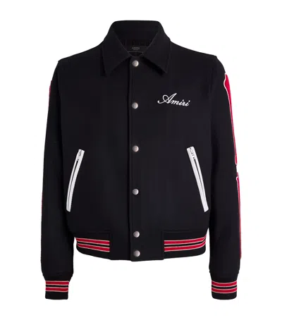 Amiri Ribbed Stripes Bomber Jacket In Black