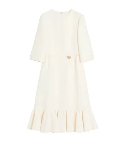 Valentino Crepe Couture Midi Dress In White
