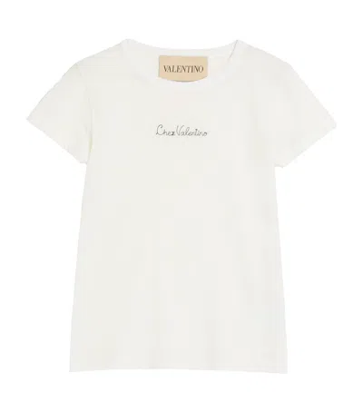 Valentino Cotton Crew Neck T-shirt With Short Sleeves In White