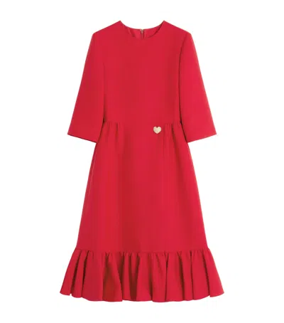Valentino Crepe Couture Midi Dress In Red