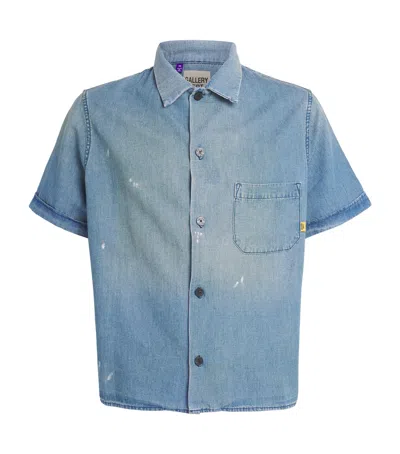 Gallery Dept. Denim Distressed Bartz Shirt In Blue