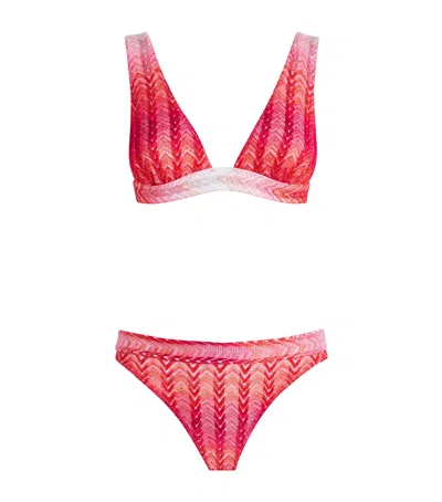 Missoni Ombré Zigzag Bikini In Red