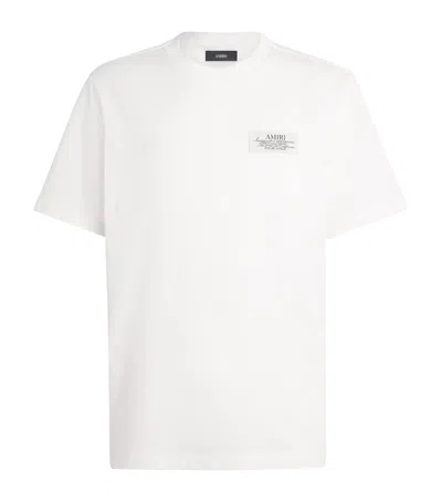 Amiri Black Crewneck T-shirt With Logo Lettering On Front And Rear In White