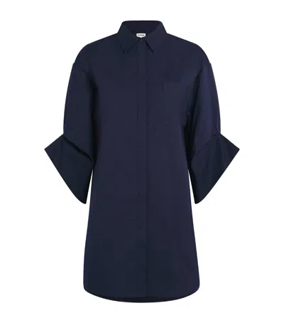 Staud Nico Mini Shirt Dress In Blue