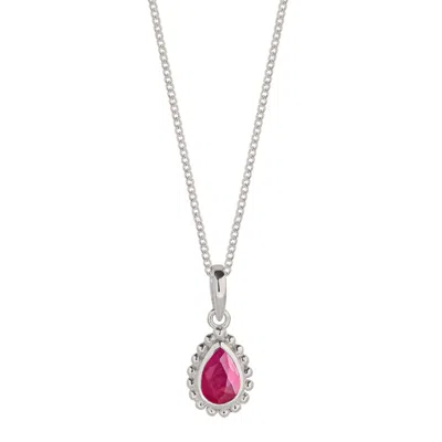 Charlotte's Web Jewellery Women's Red / Silver July Birthstone Sterling Silver Necklace - Ruby