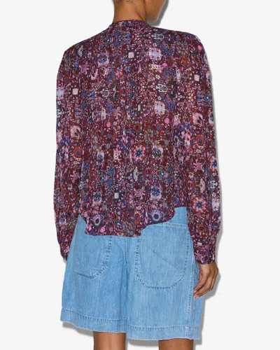 Isabel Marant Étoile Lightweight Long Sleeve Printed Top In Multi