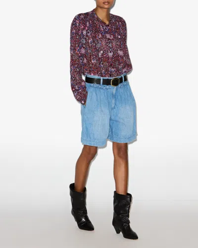 Isabel Marant Étoile Lightweight Long Sleeve Printed Top In Multi