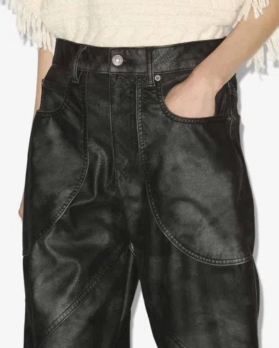 Isabel Marant Étoile Womens Black Kelvina Wide-leg Faux-leather Trousers In Black