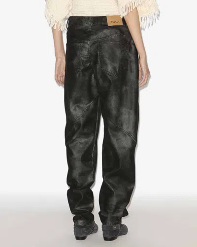 Isabel Marant Étoile Womens Black Kelvina Wide-leg Faux-leather Trousers In Black