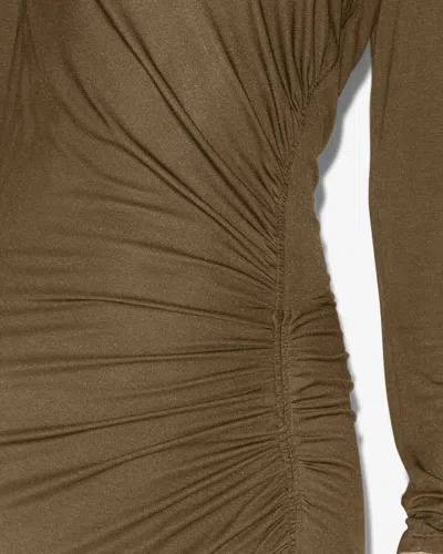 Isabel Marant Étoile Womens Khaki Jelina Ruched Stretch-woven Midi Dress In Green