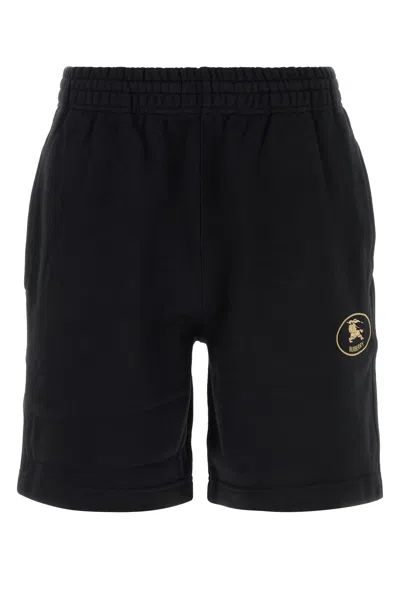 Burberry Cotton Bermuda Shorts With Back Pocket And Elastic Waistband In Black