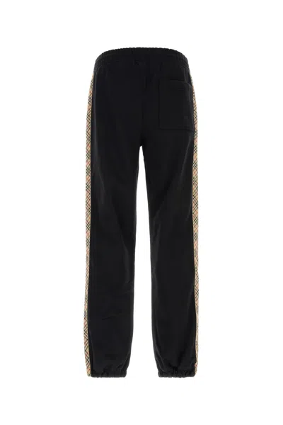 Burberry Men Black Cotton Joggers In Black