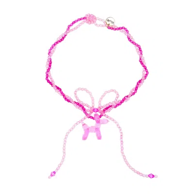 Tillie Beads Women's Pink / Purple Pink Double Layered Dog Charm Bead Necklace