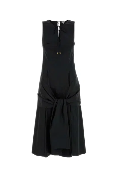 Loewe Poplin Dress With Bow Detail And Midi Length