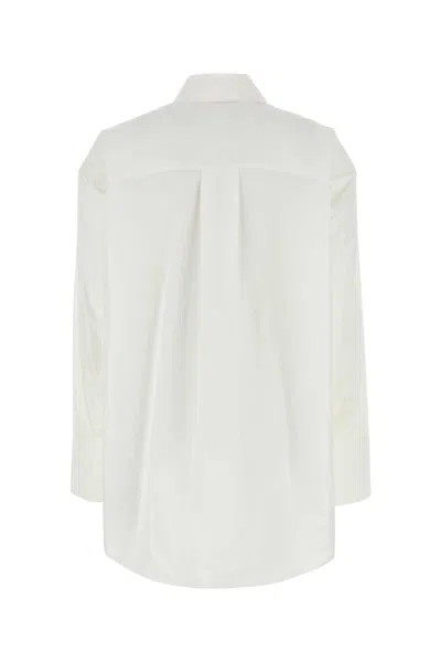 Loewe Oversize Poplin Shirt Cuffed Sleeves In White