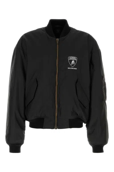 Balenciaga Nylon Lamborghini Bomber Jacket In Black