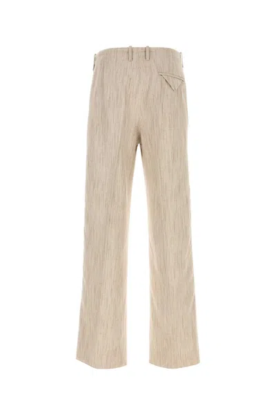 Bottega Veneta Sand Viscose Blend Wide Leg Trousers In Neutral