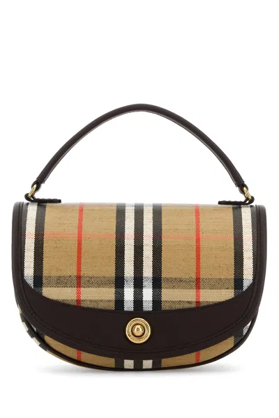 Burberry Women Embroidered Canvas Highlands Handbag