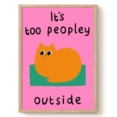 The Paper Tail Too Peopley - Cat Art Print - Medium