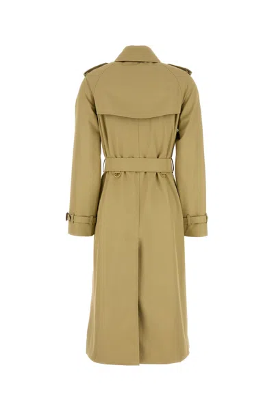 Burberry Waterloo Beige Double-breasted Trench Coat With Classic Collar And Belt Closure In Cotton Woman In Brown